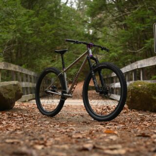 Tracy’s Marauder Ti SS
-
Well, finally got @drtracyberman Marauder Ti SS all wrapped up this afternoon.  This ones titanium and single.  Singlespeed that is.  Purple to bronze fade on the cages and frame.  Ready for some rough and tumble singletrack and bikepacking adventures too!  21.05 lbs for those curious..