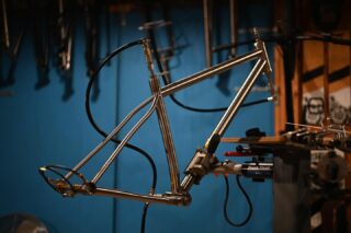 Marauder Ti in Process //
-
It’s Friday, I’m welding titanium, humming along when an old podcast I’m listening to naturally plays an absolute STOMPER of a garage lick.  And of course after multiple searches (Google search is wanting…), deploying music “Ai” apps lead to “this one’s a tough one.. “ (yeah.. no sh!t Shazam) I’m coming up with goose eggs.
-
Ironically the break of the song?  Lyrics are as follows: “I’m doing alright WITHOUT YOU!” Prophetic.  Good thing we have titanium, dogs, punk rock and singlespeeds. 
-
Editors note: I did a screen recording of the lick and loaded it to my stories.  Free T-shirt if anyone can ID the lick..