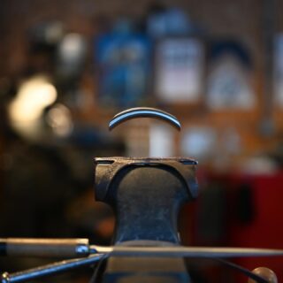 Looking for Balance 
-
Titanium seat stay bridge ready for tacking/welding.